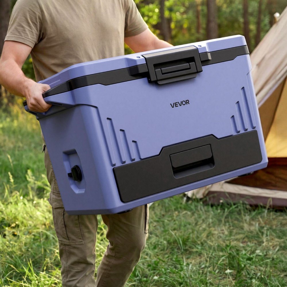 VEVOR Hard Cooler, 50QT Portable Cooler, Leak-Resistant Coolbox Keeps Contents Cool for 48 Hours, Insulated Chests with Ice Retention and Heavy-Duty Handle, Ultra-Light for Camping, Concerts, Sports