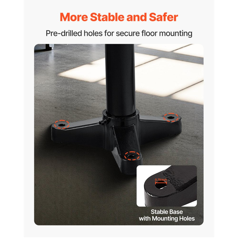 VEVOR Bench Grinder Stand, Heavy-Duty Bench Grinder and Vise Floor Pedestal with 10.6" x 10.6" Mounting Plate, Pre-Cut Mounting Slots & Water Pot, Compatible with Most Bench Grinders