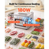 VEVOR Chamber Vacuum Sealer 2.2 Gal Chamber 12" Seal Bar Packing Machine, for Home Kitchen Use, 180W Commercial-Grade Oil Pump, Stainless Steel Food Packaging Machine for Meats, Marinades & Sous Vide