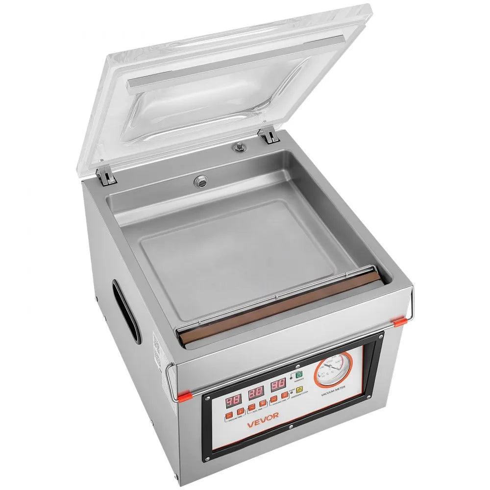 VEVOR Chamber Vacuum Sealer 2.2 Gal Chamber 12" Seal Bar Packing Machine, for Home Kitchen Use, 180W Commercial-Grade Oil Pump, Stainless Steel Food Packaging Machine for Meats, Marinades & Sous Vide