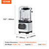 VEVOR Professional Blender with Shield, Commercial Countertop Blenders, 68 oz Plastic Jar Blender Combo, Stainless Steel 9 Speed & 5 Functions Blender, for Shakes, Smoothies, Peree, and Crush Ice, White