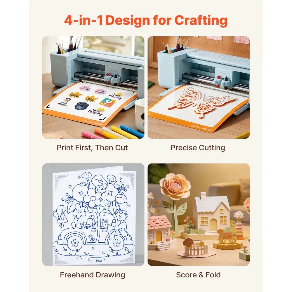 4-in-1 design for crafting - print then cut, precise cutting, freehand drawing, score and fold
