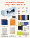 VEVOR 12 in button-controlled vinyl cutter + 12PCS kit - bundle contents overview