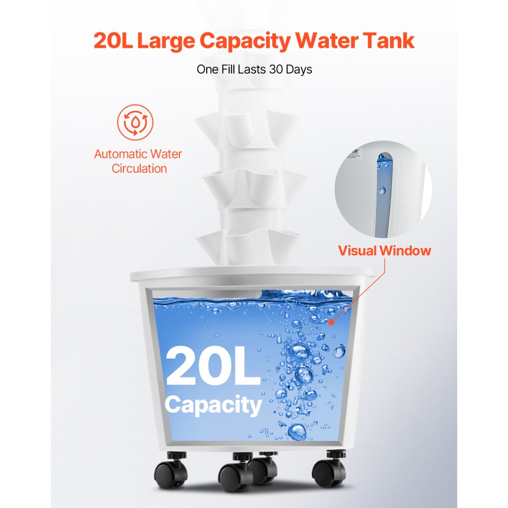 VEVOR Hydroponic Growing System, 50 Pods Vertical 10 Tiers Hydroponic Tower, Rolling Hydronic Garden with Water Pump & Wheels, Indoor Plants Germination Kit for Herbs Fruits & Vegetables