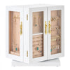 VEVOR Jewelry Box, 360° Rotating Jewelry Organizer with 5 Drawers, Acrylic Window, 4 Necklace Hooks on Each Side, Spacious Storage Case with Metal Handles, Bottom Pad and Soft Velvet Lining, White
