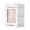 VEVOR Jewelry Box, 360° Rotating Jewelry Organizer with Magnetic Door, Acrylic Window and Built-in 4 Necklace Hooks, Spacious Storage Case with Metal Handles, Bottom Pad and Soft Flannel Lining, White