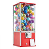 VEVOR Gumball Machine for Kids, 25" Height Home Vending Machine, PS Bouncy Balls Dispenser, Hold 230 Capsule Toys, Rectangle Bubble Gum Machine for Game Stores, Coin Operated Gumball Bank, Red