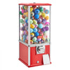 VEVOR Gumball Machine for Kids, 25" Height Home Vending Machine, PS Bouncy Balls Dispenser, Hold 230 Capsule Toys, Rectangle Bubble Gum Machine for Game Stores, Coin Operated Gumball Bank, Red