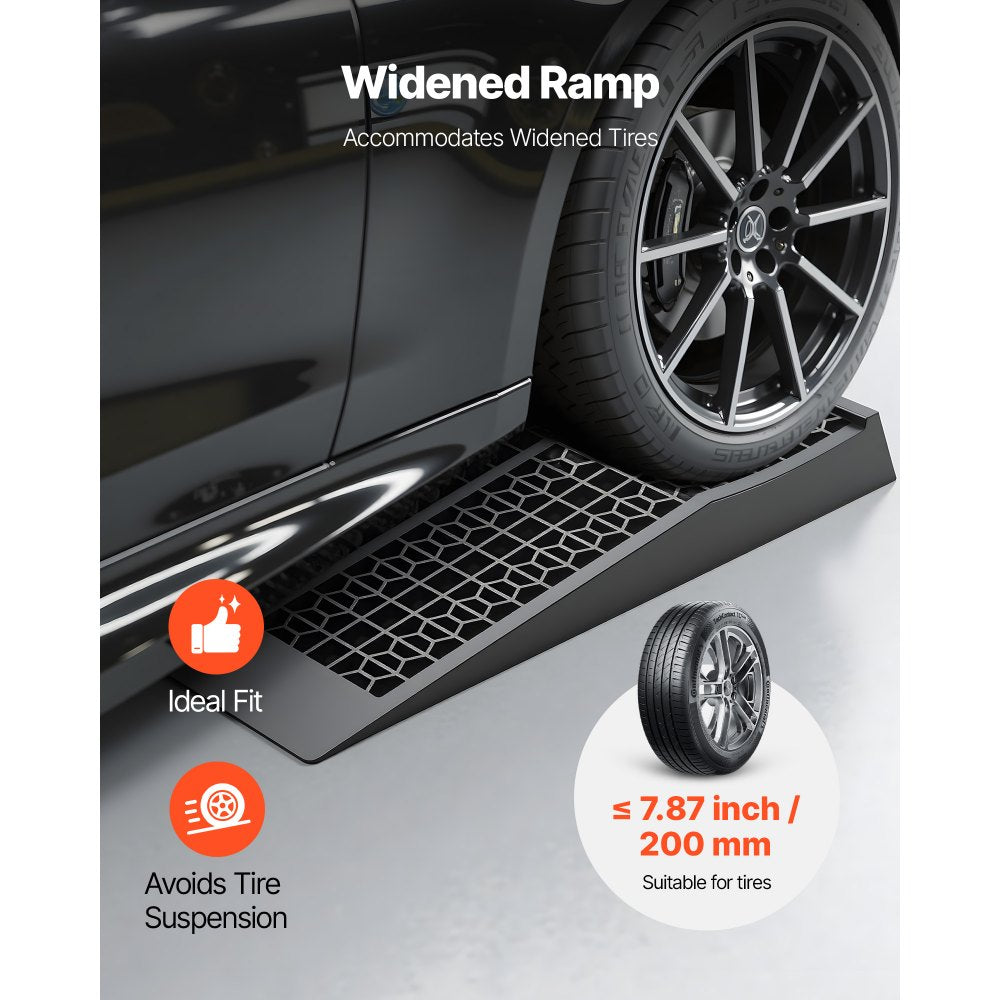VEVOR Car Ramps, 2 PCS 20000 lbs GVW Capacity, 2.56 in Lift Height, Portable Low Profile Car Service Ramps for Home Garage Maintenance & Oil Changes, Heavy Duty for Low Chassis Vehicle & Support Jack