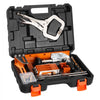 VEVOR Pocket Hole Jig Kit, 1/2 to 1-1/2 in Adjustable, Jig Pocket Hole System with Toolcase, C-Clamp, Step Drill, Hex Wrench, Drill Stop Ring, Square Drive Bit, Reinforced Metal Frame, for Woodworking