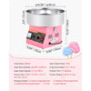 VEVOR Cotton Candy Machine Commercial, 1000W Electric Candy Floss Maker, Easy Use with 15 inch Stainless Steel Bowl and Sugar Scoop, Makes Hard Candy for Home Kids Birthday, Family Party, Pink