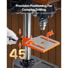 VEVOR 8 in Benchtop Drill Press, 2.5A Induction Motor, Tabletop Drilling Machine with 620 / 1140 / 1740 / 2340 / 3100 RPM Adjustable Speed, 0-45° Tilting Worktable, LED Work Light, for Wood Metal