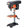 VEVOR Benchtop Drill Press, 3.2 Amp, 5-Speed Adjustable Drill Press with 650/1050/1800/2350/3100 RPM, 10-inch Swing, Cast Iron Frame, 0-45° Tiltling Worktable, Work Light, for Drilling Wood & Metal