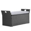 VEVOR Outdoor Storage Bench, 2-Person PE Rattan Storage Bench, 40 Gal Deck Box with Cushion & Side Handle, Supports up to 400 lbs, Weatherproof Outdoor Seating & Porch Decor for Patio Garden Balcony
