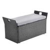 VEVOR Outdoor Storage Bench, 2-Person PE Rattan Storage Bench, 40 Gal Deck Box with Cushion & Side Handle, Supports up to 400 lbs, Weatherproof Outdoor Seating & Porch Decor for Patio Garden Balcony