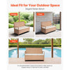 VEVOR Outdoor Storage Bench, 2-Person PE Rattan Storage Bench, 70 Gal Deck Box with Cushion, Supports up to 265 lbs, Weatherproof Outdoor Seating & Porch Decor for Patio Garden Balcony Yard