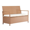 VEVOR Outdoor Storage Bench, 2-Person PE Rattan Storage Bench, 70 Gal Deck Box with Cushion, Supports up to 265 lbs, Weatherproof Outdoor Seating & Porch Decor for Patio Garden Balcony Yard