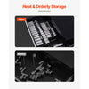 VEVOR Portable Socket Organizer Tray, 3-Piece Metric & SAE Socket Organizer Set, 1/4'', 3/8'' and 1/2'' Heavy-Duty Socket Holder with Handle & Magnetic Base for Tool Box Drawer, Hold up to 76 Sockets