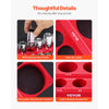 VEVOR Magnetic Socket Organizer Set, 3PCS Magnetic Socket Holder, 1/4'', 3/8'' & 1/2'' SAE Socket Trays with Clear Labels, Hold up to 68PCS Standard & Deep Sockets, Red (Sockets Not Included)