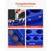VEVOR Magnetic Socket Organizer Set, 4PCS Magnetic Socket Holder, 1/4'' & 3/8'' Metric SAE Socket Trays with Clear Labels, Hold up to 108PCS Standard & Deep Sockets, Blue & Red (Sockets Not Included)