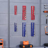 VEVOR Magnetic Socket Organizer Set, 6PCS Socket Holder, 1/4'', 3/8'' & 1/2'' Metric SAE Socket Trays with Clear Labels, Hold up to 143PCS Standard & Deep Sockets, Blue & Red (Sockets Not Included)