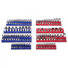 VEVOR Magnetic Socket Organizer Set, 8PCS Socket Holder, 1/4'', 3/8'' & 1/2'' Metric SAE Socket Trays with Clear Labels, Hold up to 199PCS Standard & Deep Sockets, Blaue & Red (Sockets Not Included)