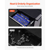 VEVOR Magnetic Socket Organizer Set, 3PCS Magnetic Socket Holder, 1/4'', 3/8'' & 1/2'' Metric Socket Trays with Clear Labels, Hold up to 75PCS Standard & Deep Sockets, Blue (Sockets Not Included)