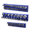 VEVOR Magnetic Socket Organizer Set, 3PCS Magnetic Socket Holder, 1/4'', 3/8'' & 1/2'' Metric Socket Trays with Clear Labels, Hold up to 75PCS Standard & Deep Sockets, Blue (Sockets Not Included)