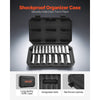 VEVOR Socket Set, 18 Pieces, 1/2 inch Drive Socket Tool Set, Metric Size from 10 to 27 mm, Mechanic Tool Kit with Storage Case, Clear Markings, Chrome Plated CR-V Alloy Steel, for Automotive Repair