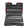 VEVOR Socket Set, 163 Pieces, 3/8 & 1/4 & 1/2 inch Drive Socket Tool Set, SAE and Metric, Deep and Standard, Mechanic Tool Kit with Storage Case, Chrome Plated CR-V Alloy Steel, for Automotive Repair