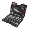 VEVOR Socket Set, 163 Pieces, 3/8 & 1/4 & 1/2 inch Drive Socket Tool Set, SAE and Metric, Deep and Standard, Mechanic Tool Kit with Storage Case, Chrome Plated CR-V Alloy Steel, for Automotive Repair