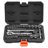 VEVOR Socket Set, 27 Pieces, 1/4 inch Drive Socket and Ratchet Set, SAE and Metric, Mechanic Tool Kit with Ratchet Wrench, Extension Bar and Storage Case, CR-V Alloy Steel, for Automotive Repair