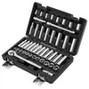 VEVOR Socket Set, 44 Pieces, 3/8 inch Drive Socket and Ratchet Set, SAE and Metric, Deep and Shallow, Mechanic Tool Kit with Accessories and Storage Case, CR-V Alloy Steel, for Automotive Repair
