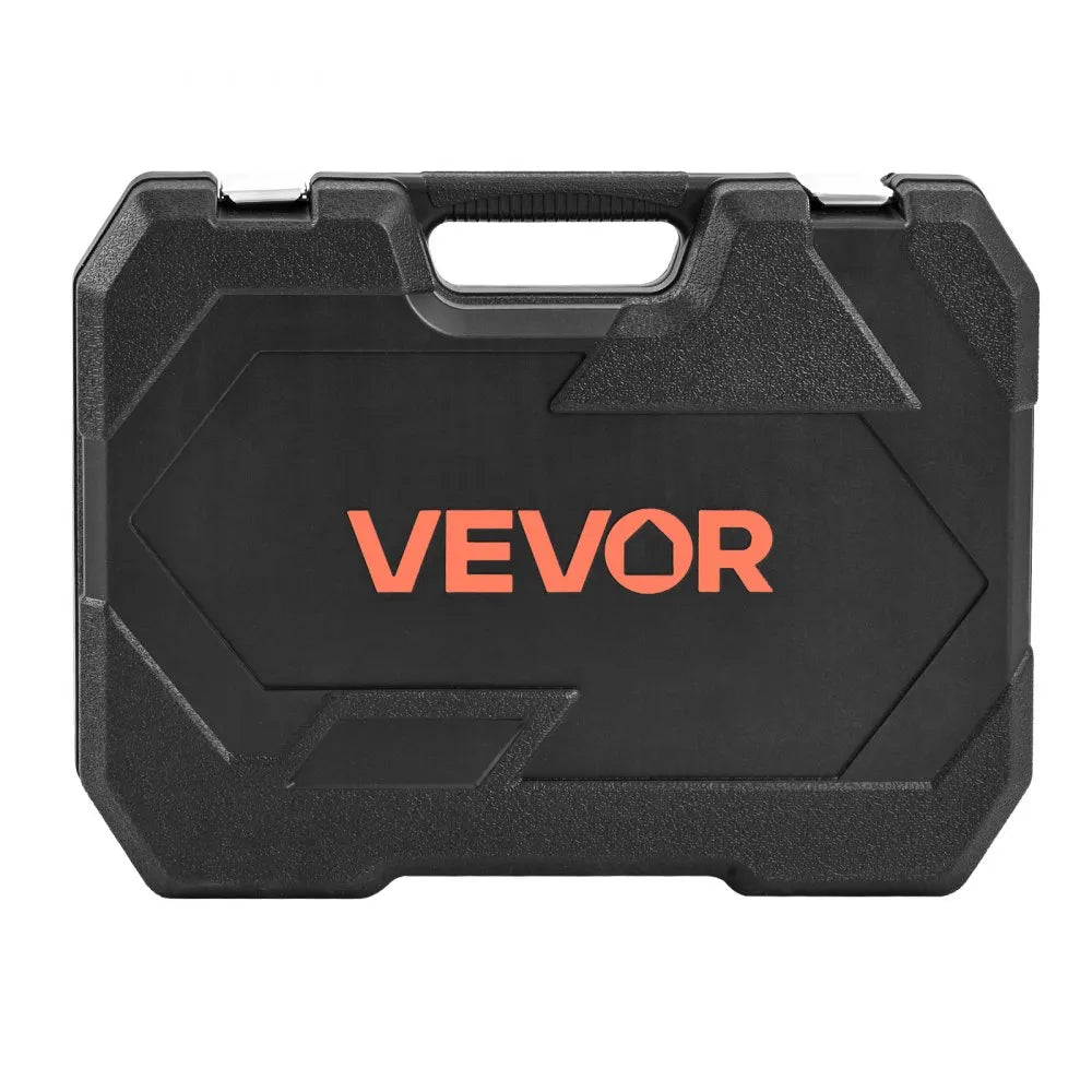 VEVOR Socket Set, 86 Pieces, 3/8 & 1/4 & 1/2 inch Drive Socket and Ratchet Set, SAE and Metric, Mechanic Tool Kit with Ratchet Wrench, Accessories and Storage Case, CR-V Alloy Steel, for Auto Repair