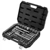VEVOR Socket Set, 86 Pieces, 3/8 & 1/4 & 1/2 inch Drive Socket and Ratchet Set, SAE and Metric, Mechanic Tool Kit with Ratchet Wrench, Accessories and Storage Case, CR-V Alloy Steel, for Auto Repair