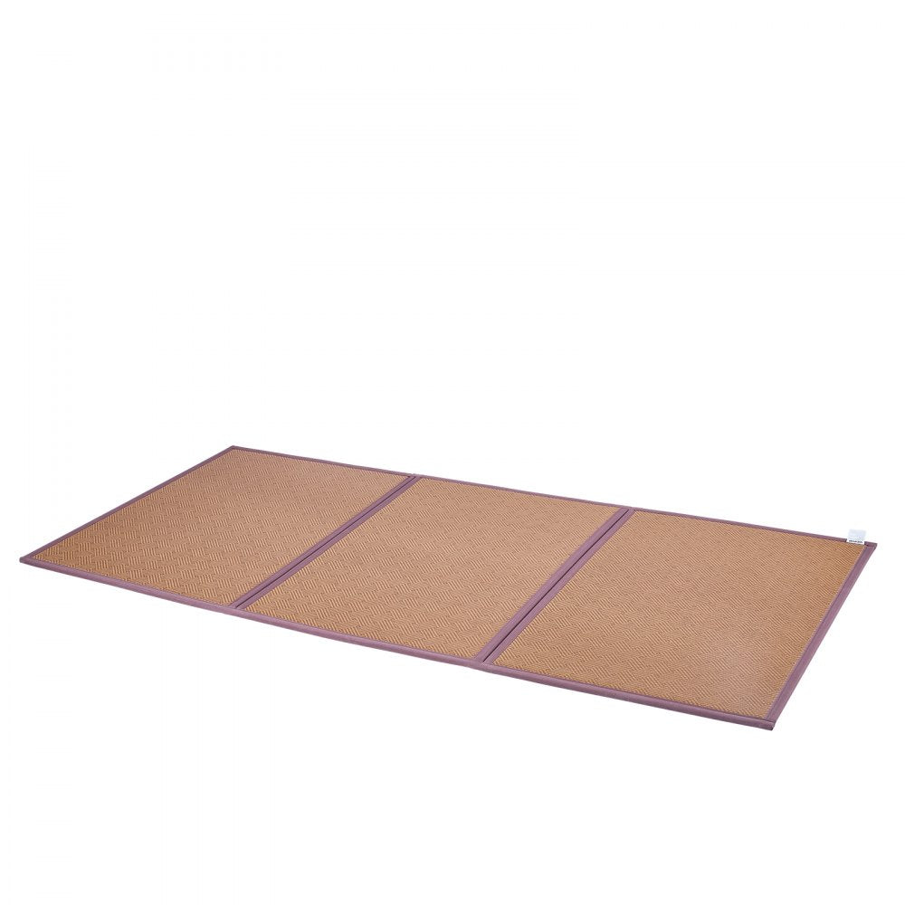 VEVOR Japanese Tatami Mat, 80 x 39 in Foldable Handwoven Natural Rattan Tatami Mat, Non-Slip & Easily Cleaned Japanese Tatami Floor Mat, Summer Breathable Sleeping Mat for Meditation Yoga Relaxation
