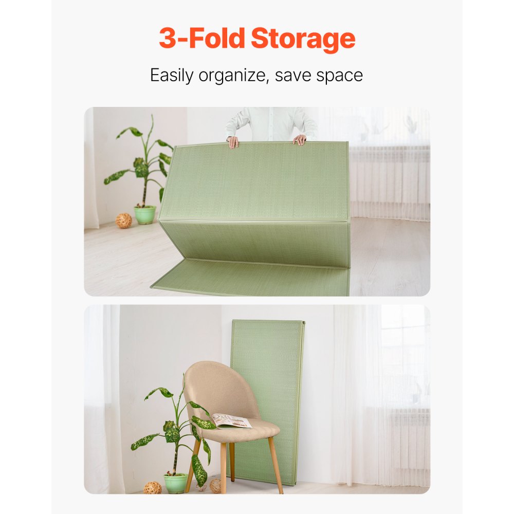 VEVOR Japanese Tatami Mat, King Size Foldable Japanese Tatami Mattress( Natural Rush Grass), Japanese Floor Mattress with Backing & Fresh Scent, Futon Mattress for Sleeping Meditation Yoga