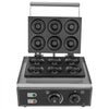 VEVOR 110V Commercial Waffle Donut Machine 6 Holes Double-Sided Heating 50-300℃, Electric Doughnut Maker 1550W, Non-stick Donut MakerTeflon-Coating for Professional Kitchen (Depth:0.55\",Dia:2.95\")