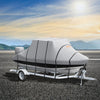VEVOR T Top Boat Cover, 20'-22' Waterproof Trailerable T-Top Boat Cover, 600D Marine Grade PU Oxford, with Windproof Buckle Straps, for Center Console Boat with T Top Roof, Fits 20'-22'L x 106"W, Grey