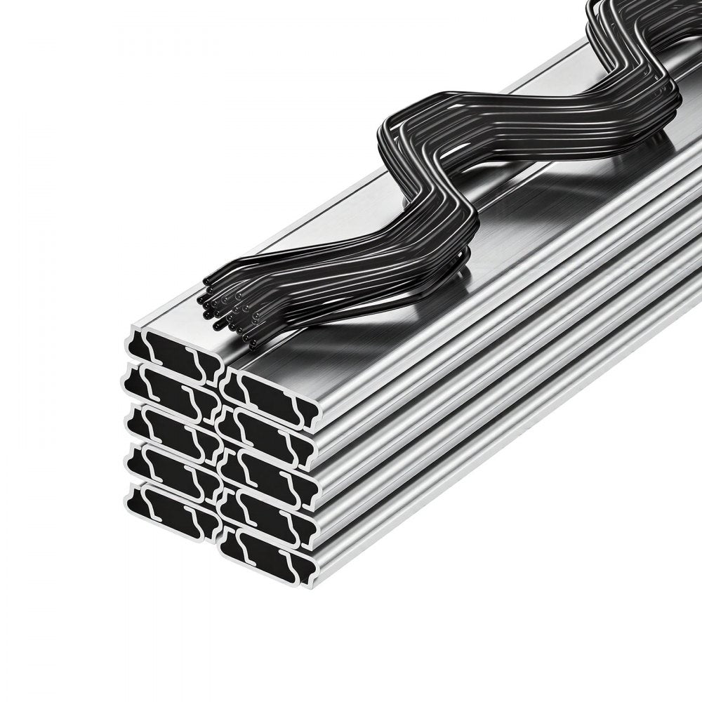 VEVOR Greenhouse Spring Wire and Lock Channel, 20 Packs 6.56 ft PVC-Coated Wiggle Wire & Aluminum Alloy Channel Bundle Kit with Included Screws, 0.05 in Thickened, Poly Film & Shade Cloth Attachments