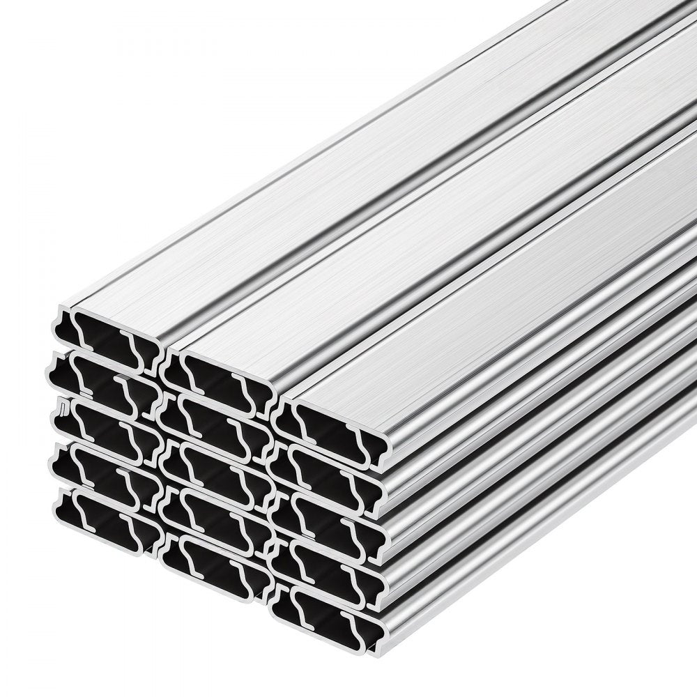VEVOR Greenhouse Spring Wire and Lock Channel, 30 Packs 6.56 ft PVC-Coated Wiggle Wire & Aluminum Alloy Channel Bundle Kit with Included Screws, 0.05 in Thickened, Poly Film & Shade Cloth Attachments