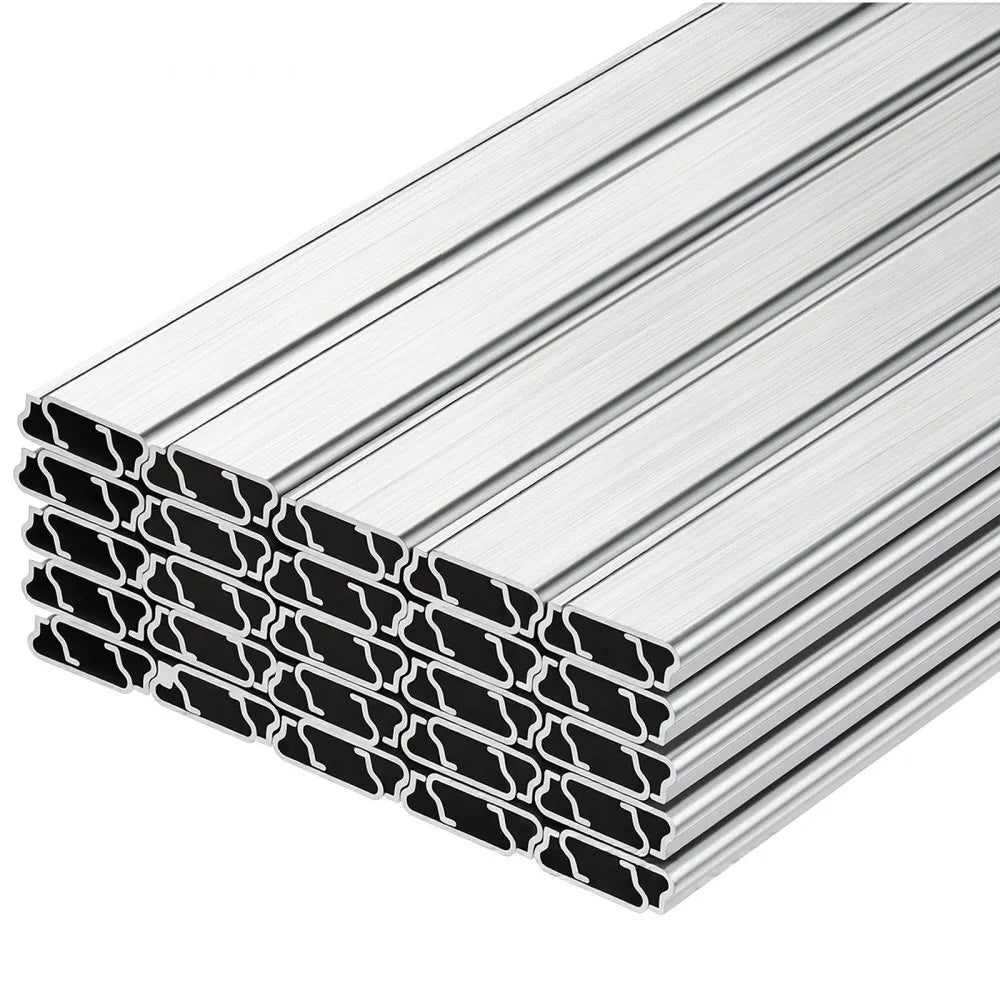 VEVOR Greenhouse Spring Wire and Lock Channel, 50 Packs 6.56 ft PVC-Coated Wiggle Wire & Aluminum Alloy Channel Bundle Kit with Included Screws, 0.05 in Thickened, Poly Film & Shade Cloth Attachments