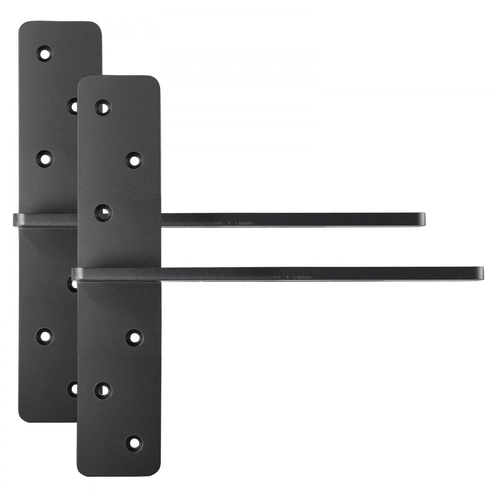 VEVOR T Shelf Brackets 2 Pcs, 200 lbs/90 kg Weight Capacity, 12x2.89x12 in / 304.8x73.5x304.8 mm, Solid Steel Heavy Duty Brackets for Shelves, Countertop Support Floating Bracket Hardware with Screws