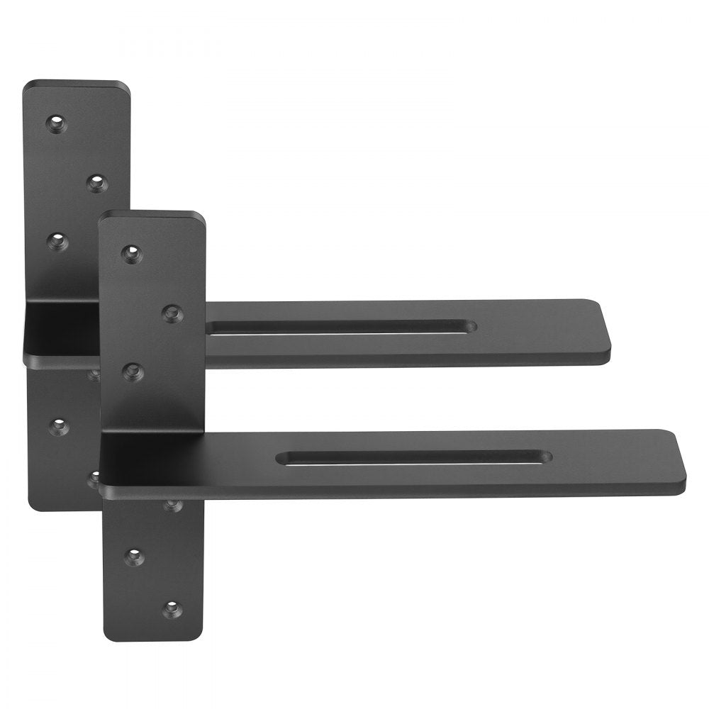 VEVOR T Shelf Brackets 2 Pcs, 200 lbs/90 kg Weight Capacity, 14x2.89x12 in / 355.6x73.5x304.8 mm, Solid Steel Heavy Duty Brackets for Shelves, Countertop Support Floating Bracket Hardware with Screws