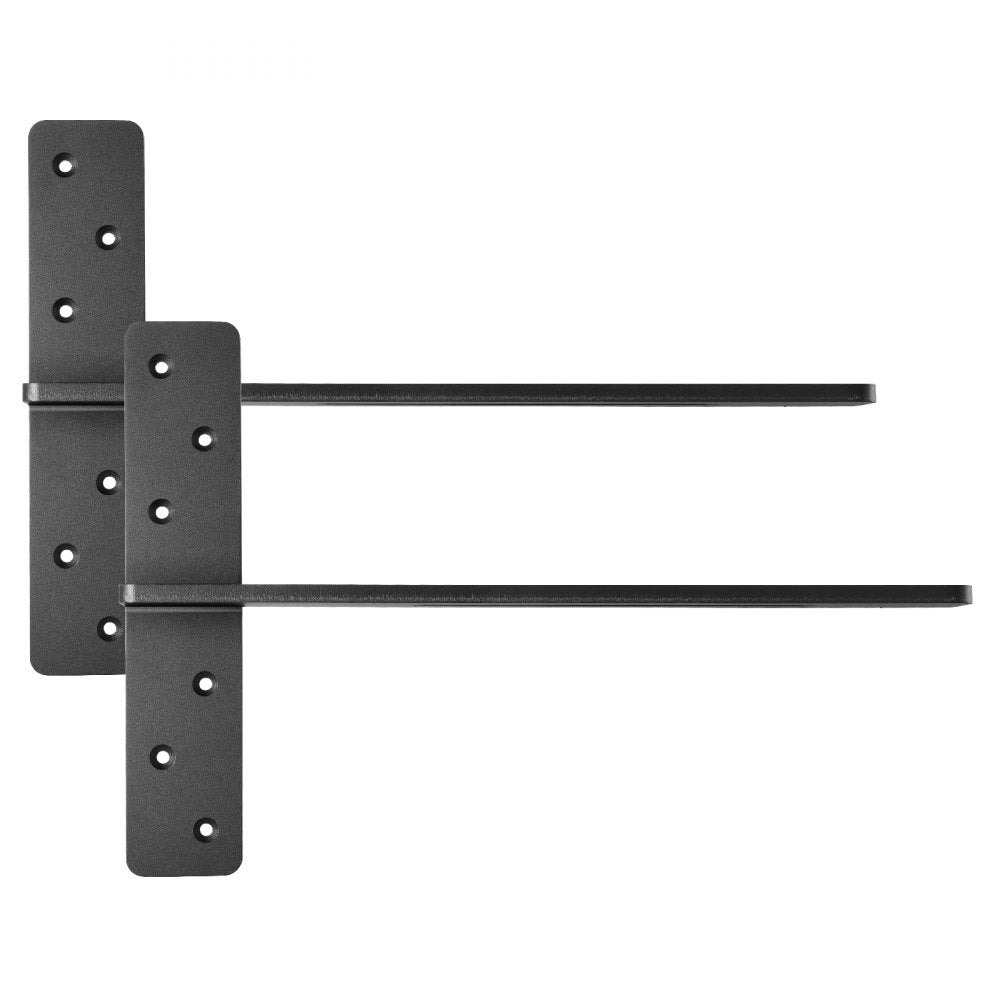 VEVOR T Shelf Brackets 2 Pcs, 200 lbs/90 kg Weight Capacity, 18x2.89x12 in / 457.2x73.5x304.8 mm, Solid Steel Heavy Duty Brackets for Shelves, Countertop Support Floating Bracket Hardware with Screws