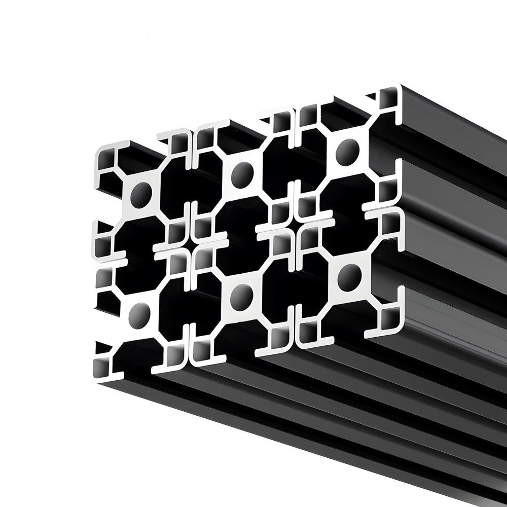 VEVOR 6PCS 3030 Aluminum Extrusion Profile, 78.74 Inch 2000 mm, T Slot European Standard Anodized Linear Rail, High-Strength Extruded Aluminum Rail, for 3D Printer Parts and CNC DIY Workbench, Black