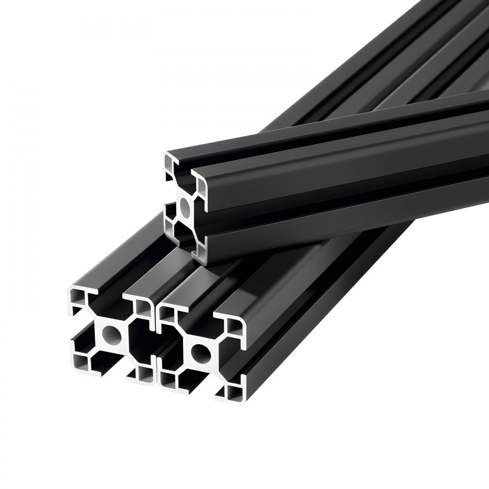 VEVOR 6PCS 3030 Aluminum Extrusion Profile, 78.74 Inch 2000 mm, T Slot European Standard Anodized Linear Rail, High-Strength Extruded Aluminum Rail, for 3D Printer Parts and CNC DIY Workbench, Black