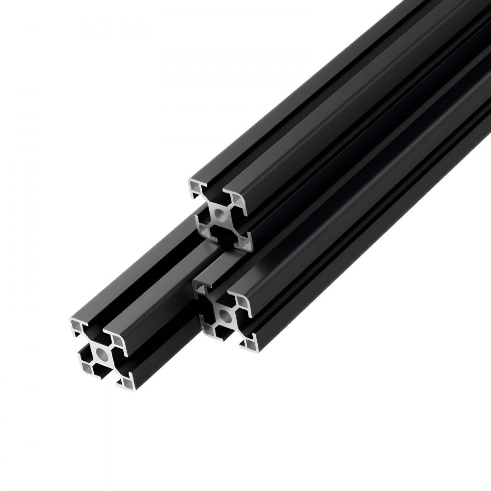 VEVOR 6PCS 3030 Aluminum Extrusion Profile, 78.74 Inch 2000 mm, T Slot European Standard Anodized Linear Rail, High-Strength Extruded Aluminum Rail, for 3D Printer Parts and CNC DIY Workbench, Black