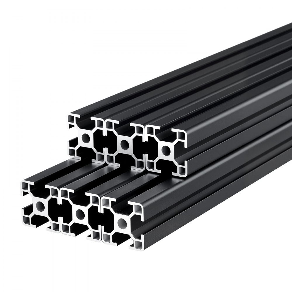 VEVOR 6PCS 3030 Aluminum Extrusion Profile, 78.74 Inch 2000 mm, T Slot European Standard Anodized Linear Rail, High-Strength Extruded Aluminum Rail, for 3D Printer Parts and CNC DIY Workbench, Black