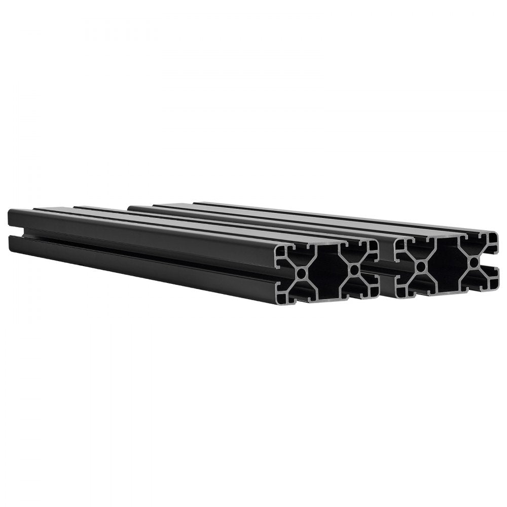 VEVOR 2PCS 4080 Aluminum Extrusion Profile, 19.69 Inch 500 mm, T Slot European Standard Anodized Linear Rail, High-Strength Extruded Aluminum Rail, for 3D Printer Parts and CNC DIY Workbench, Black